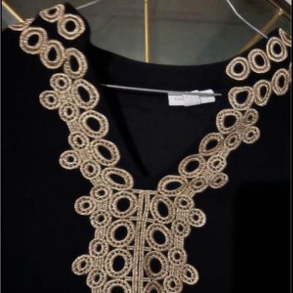 Charter Club Black and gold tunic top. - Picture 2 of 3